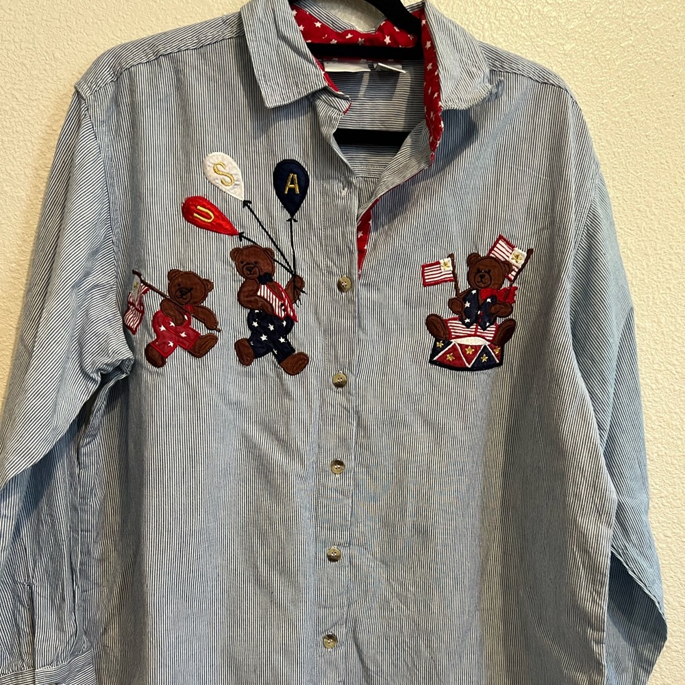 Teddy Bear USA button down